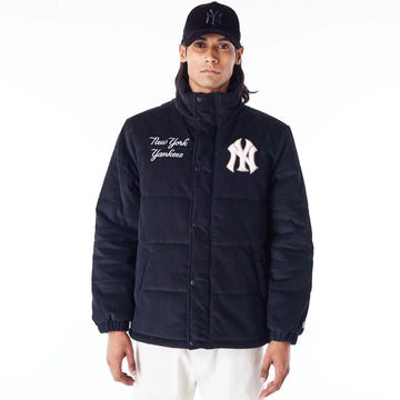 New York Yankees MLB Black Cord Puffer Jacket