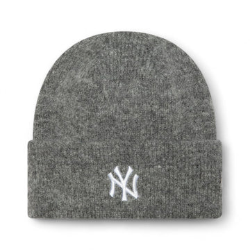 New York Yankees Grey Wide Cuff Knit Beanie Hat